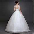 Q042 Lac Up Sexy Open Back Appliqued Flower Cheap Wedding Dress Europe Newest Lace Wedding Dress